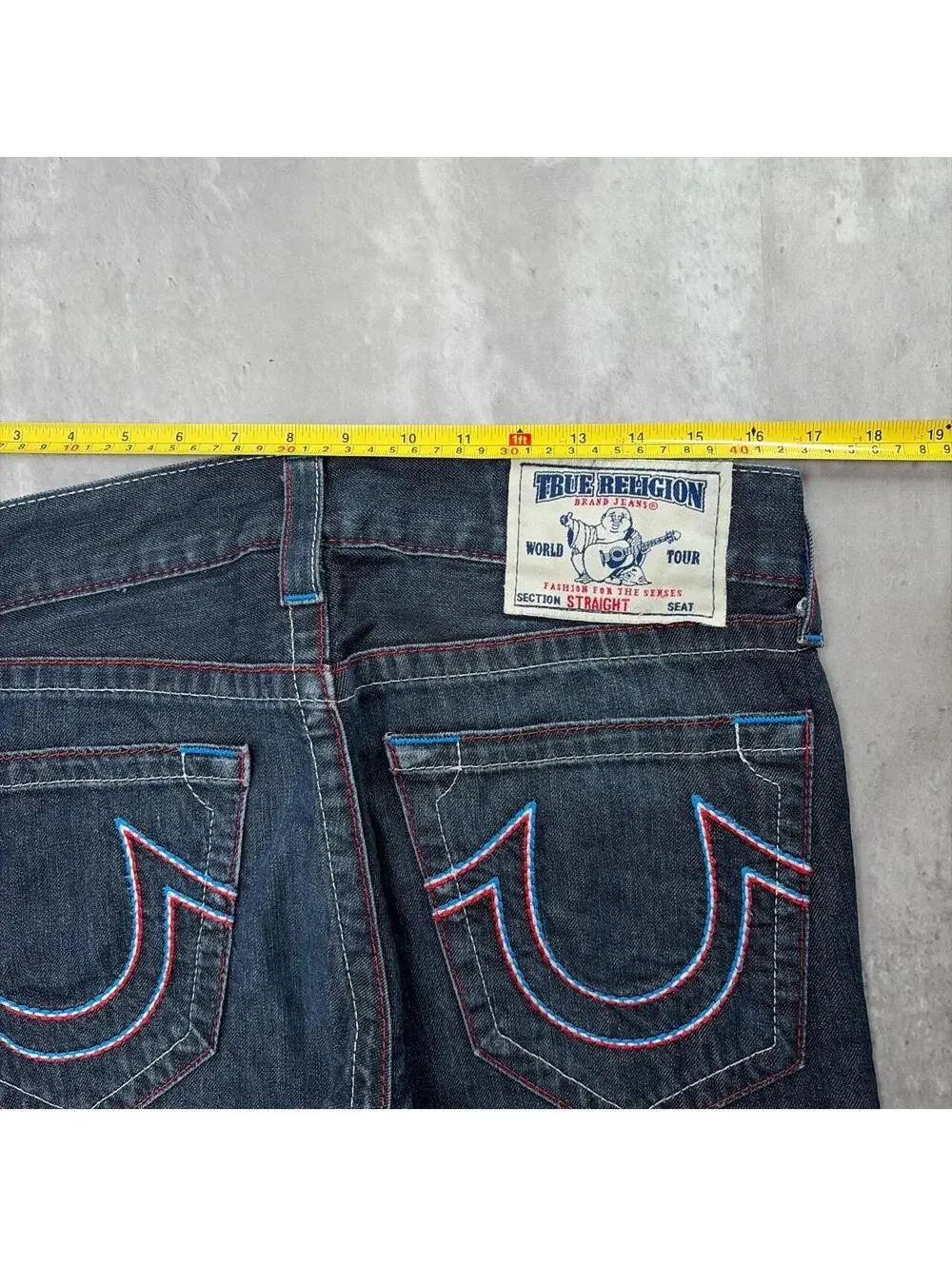 Y2K Dark Wash True Religion Grunge Gothiv Straight Denim Jeans